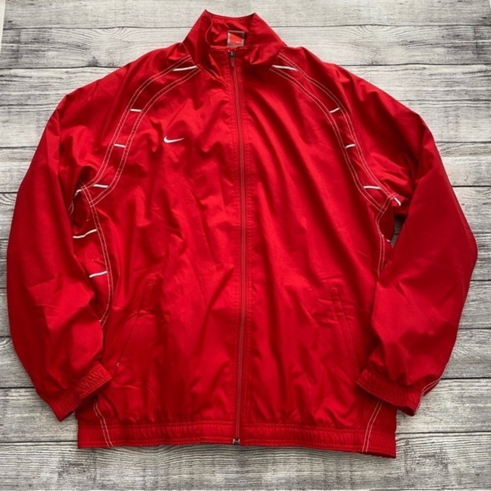 Nike Red Team Full Zip Jacket XL Vintage Soccer